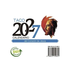 TACO CALENDARIO DEL CORAZÓN DE JESÚS - NOTAS CON SOPORTE - 2027